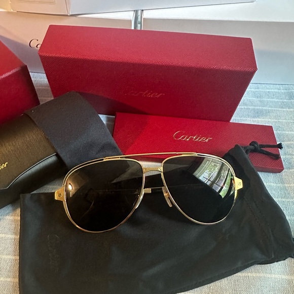 Cartier Aviator Sunglasses Gold - Picture 9 of 11